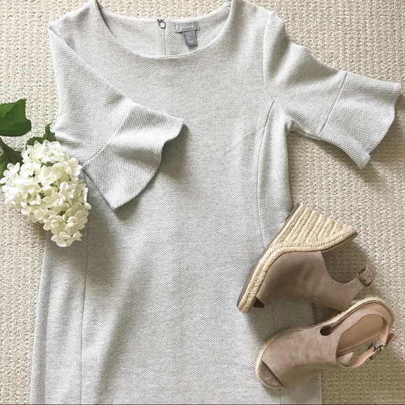 Kenar Dresses & Skirts - Kenar • Gray Ruffle Sleeve Shift Dress